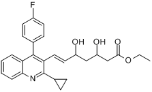 (E)-3,5-二羥基-7-[2-環丙基-4-（4-氟苯基）-3-喹啉基]庚-6-烯酸乙酯