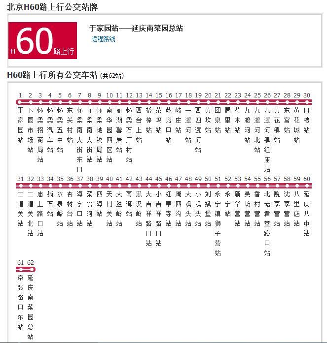 北京公交H60路