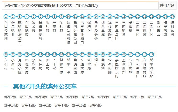 鄒平12路公交