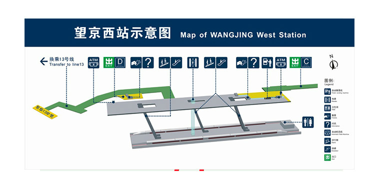 望京西站站內立體圖（15號線）