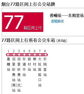 煙臺公交77路區間