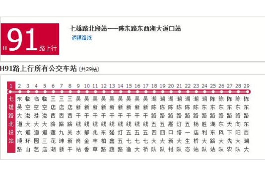 武漢公交H91路