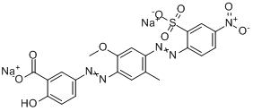 2-羥基-5-[[2-甲氧基-5-甲基-4-[（4-硝基-2-磺基苯基）偶氮]苯基]偶氮]苯甲酸二鈉鹽