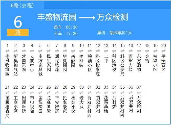 通遼公交6路