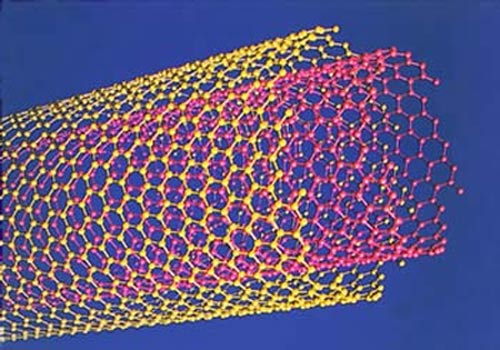 電腦描繪的碳納米管模式圖
