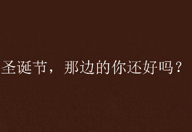 聖誕節，那邊的你還好嗎？