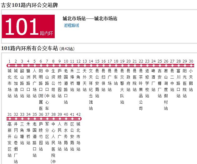 吉安公交101路內環