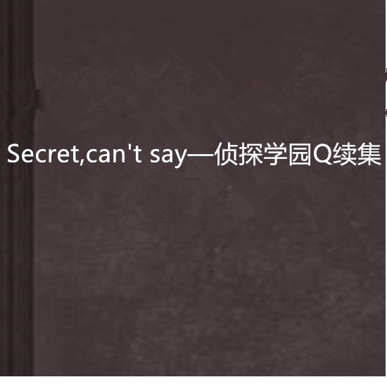 Secret,can\x27t say—偵探學園Q續集