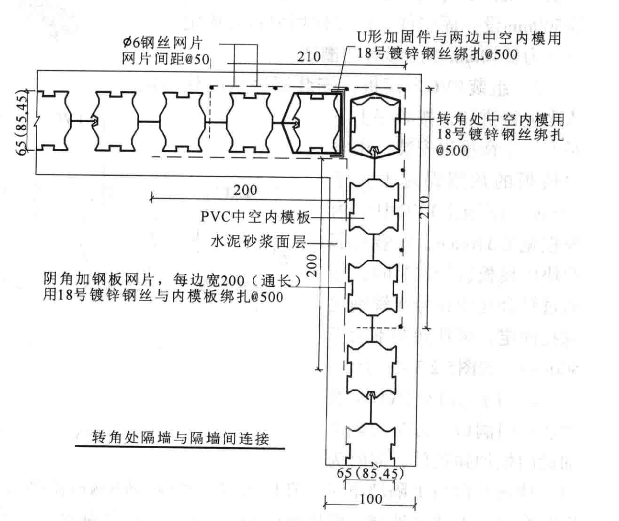 PVC中空內模水泥隔牆施工工法