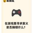 在遊戲裡尋求意義是否搞錯什麼？