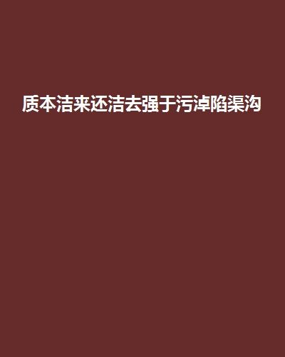 質本潔來還潔去強於污淖陷渠溝