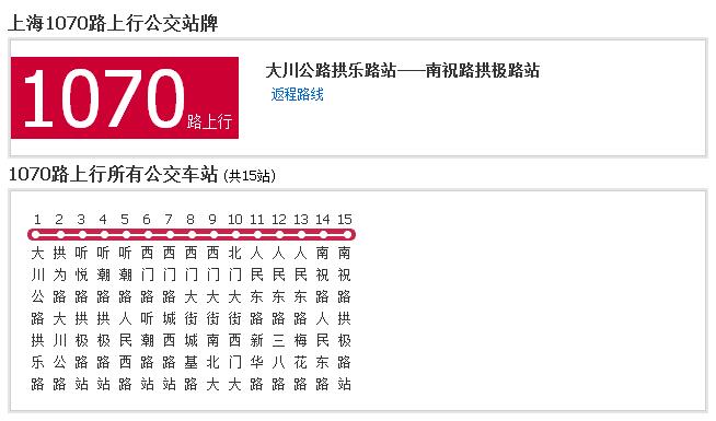 上海公交1070路