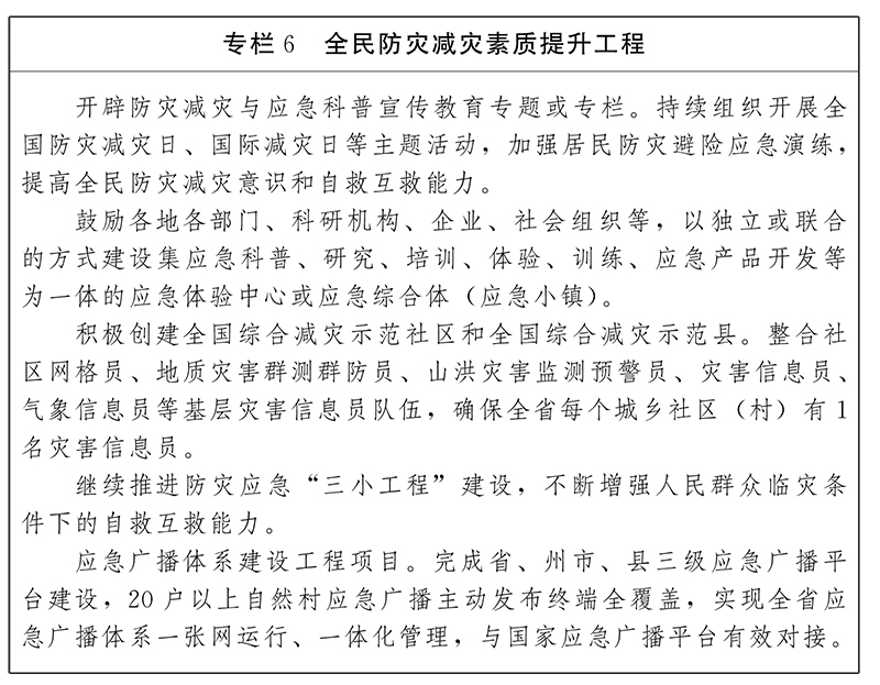 雲南省“十四五”綜合防災減災救災規劃