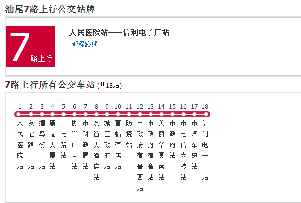 汕尾公交7路