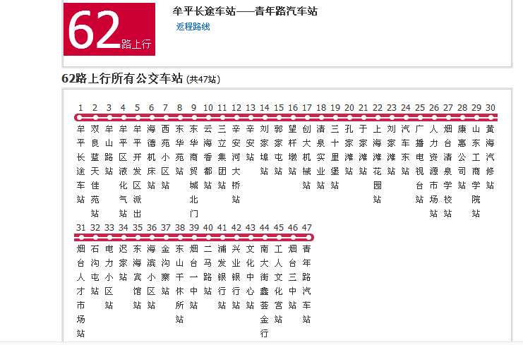 煙臺公交62路