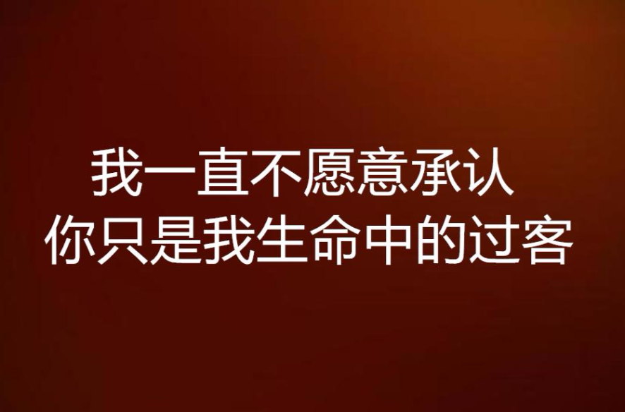 我一直不願意承認你只是我生命中的過客