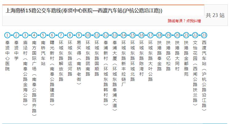 上海公交南橋15路