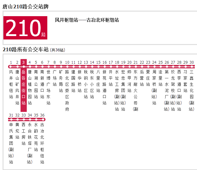 唐山公交210路