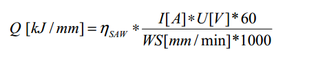 焊接熱輸入量的計算公式