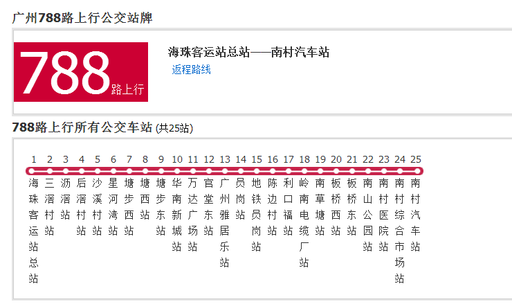 廣州公交788路