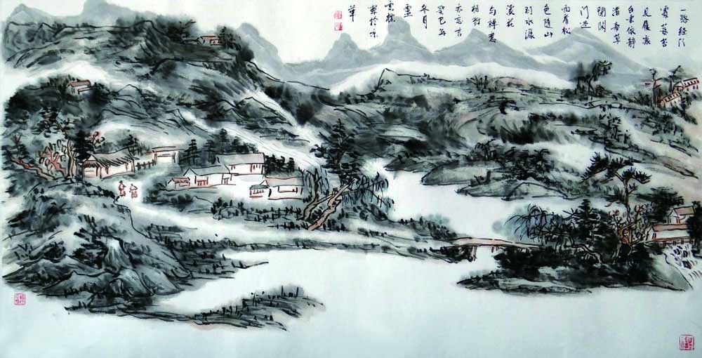 一路經深處，霉苔見履痕 68cm×136cm