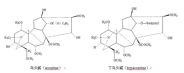 烏頭鹼分子結構圖