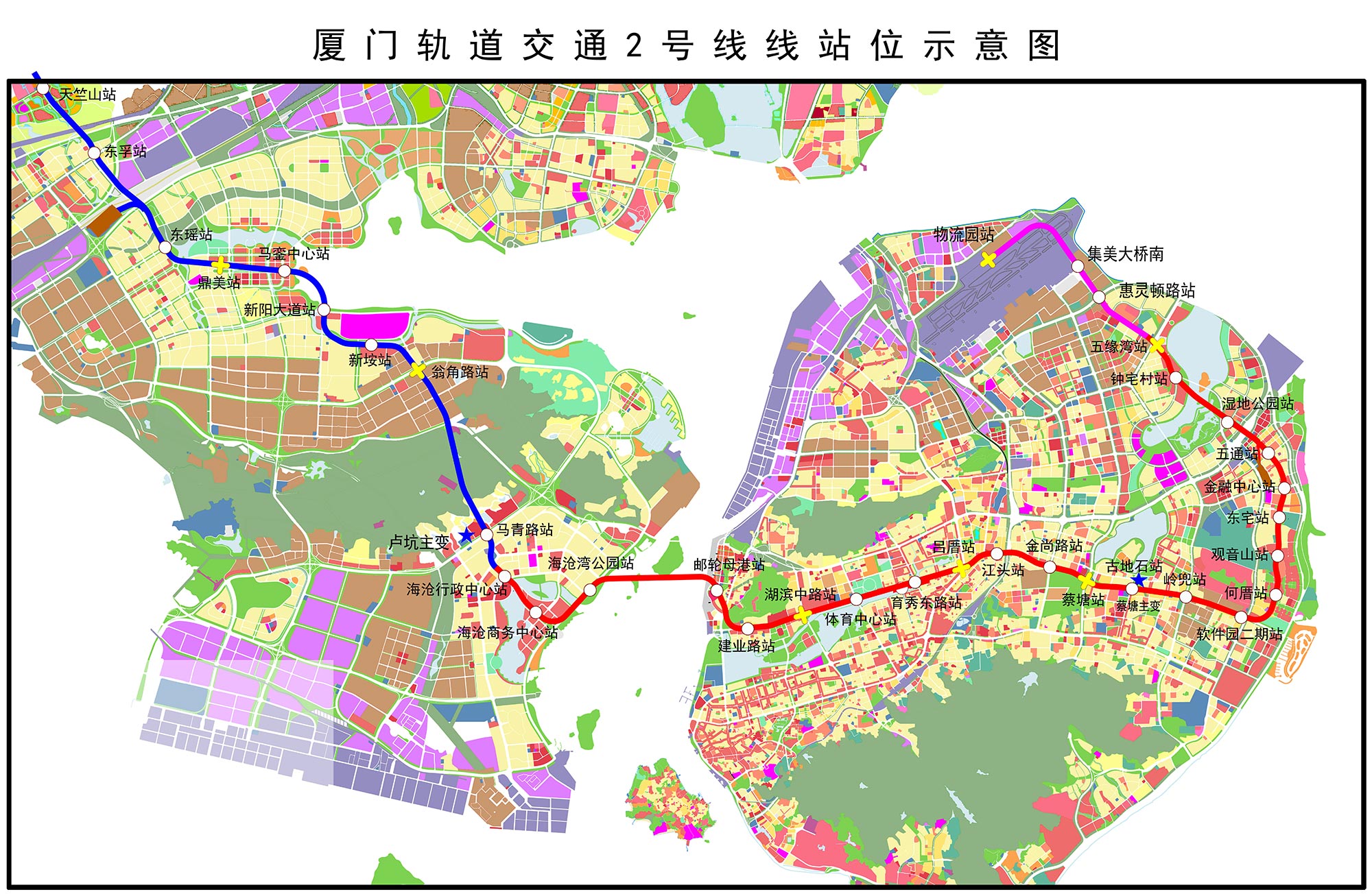 廈門捷運2號線線路圖