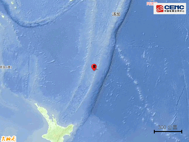 1·8紐西蘭克馬德克群島海域地震