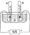 A試管里為氫氣，B試管里為氧氣。