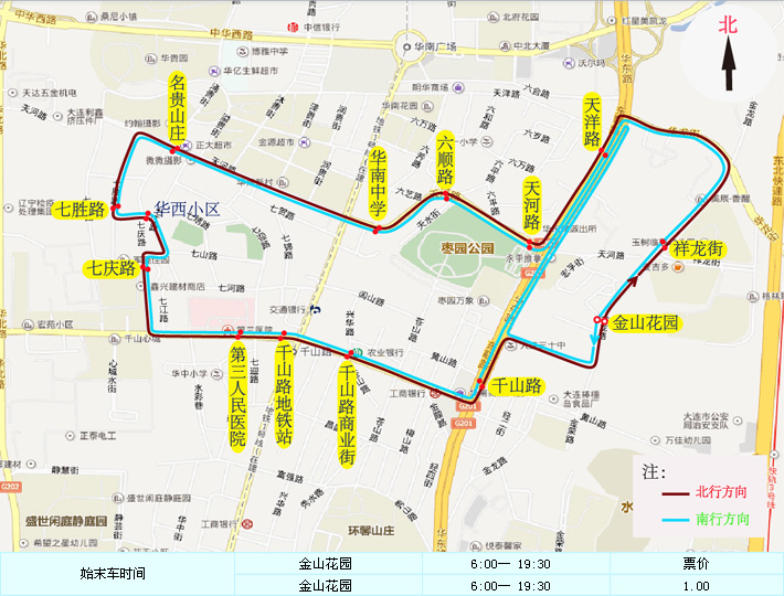 大連公交805路線路走向圖