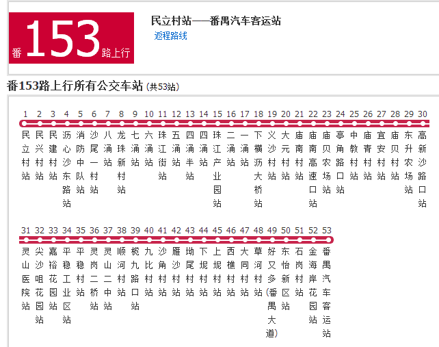 廣州公交番153路