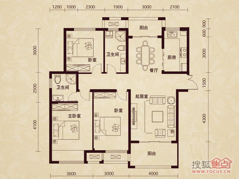 水印西堤三居室133㎡