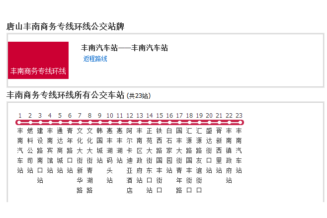 唐山公交丰南商務專線環線