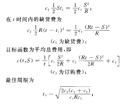 確定性存貯模型II