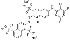 2-[[6-[（5-氯-2,6-二氟-4-嘧啶基）氨基]-1-羥基-3-磺基-2-萘基]偶氮]-1,5-萘二磺酸三鈉鹽