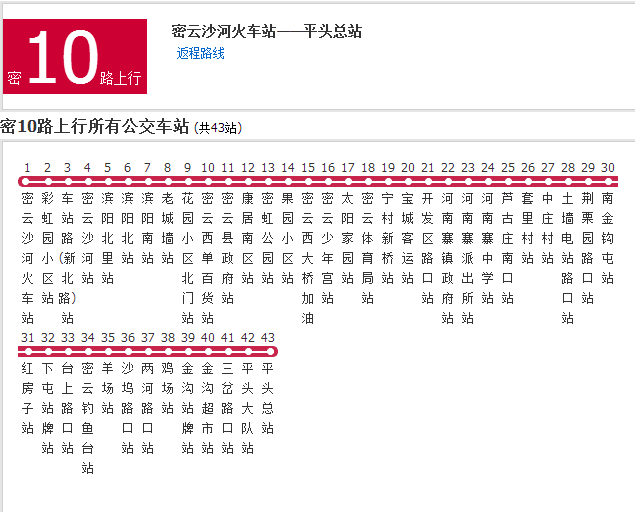 北京公交密10路