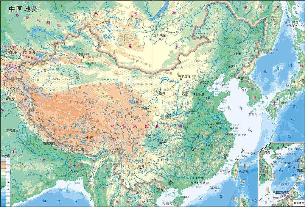中華人民共和國地勢圖