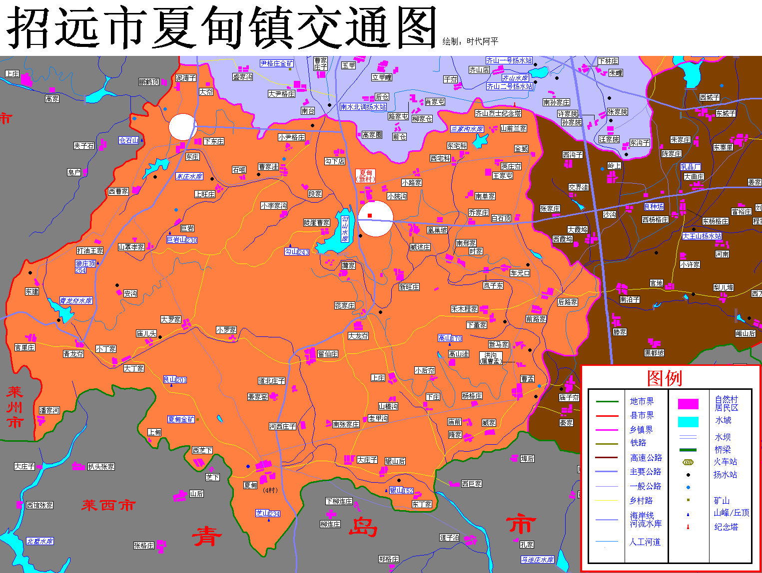 夏甸鎮交通圖