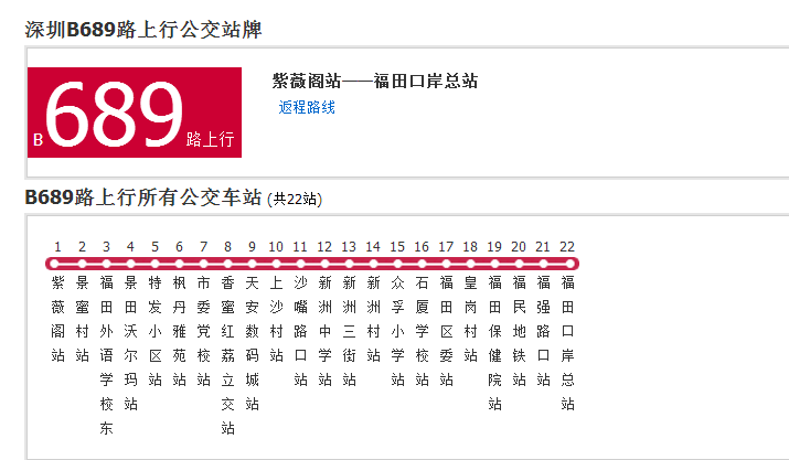 深圳公交B689路