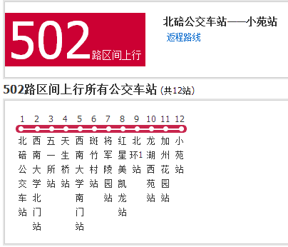 重慶公交502路區間