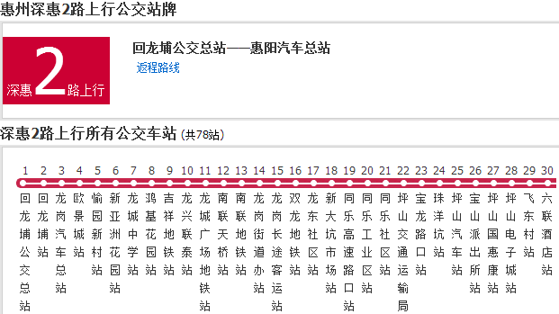 惠州公交深惠2路