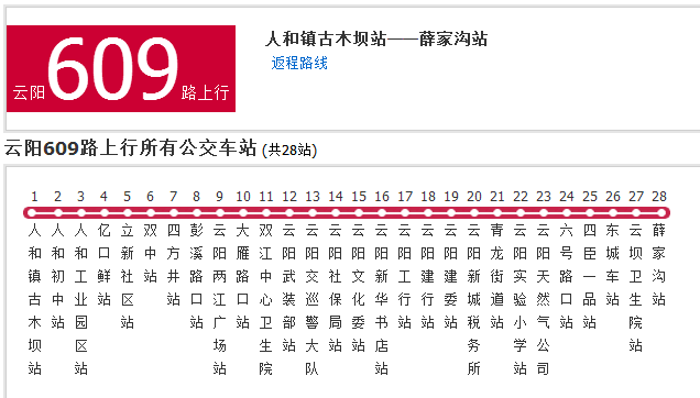 雲陽公交609路