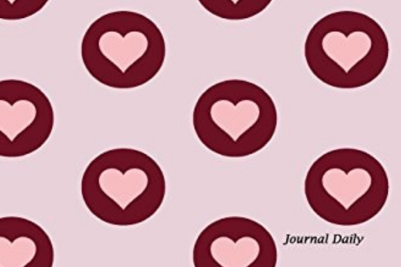 Circle Pink Hearts, Lined Blank Journal Book