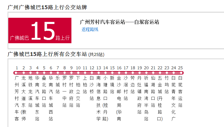 廣州公交廣佛城巴15路