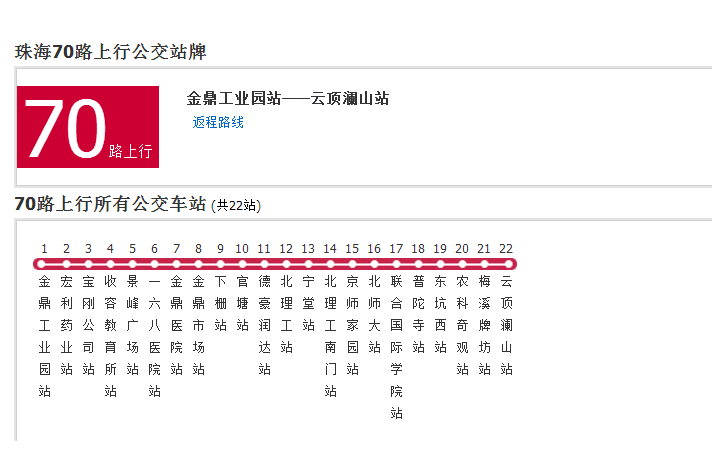 珠海公交70路