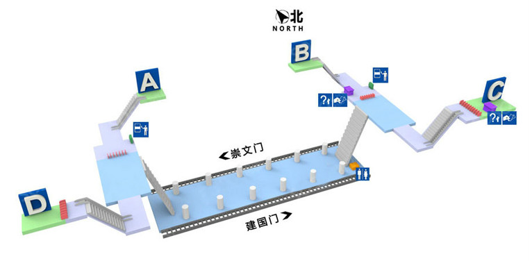 北京站站內立體圖