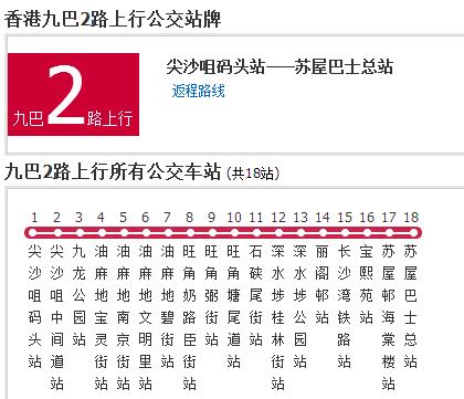 香港公交九巴2路