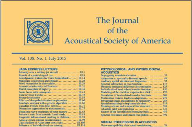 JOURNAL OF THE ACOUSTICAL SOCIETY OF AMERICA