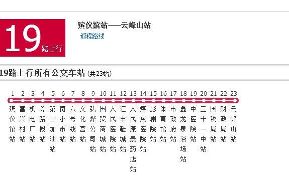 雙鴨山公交19路