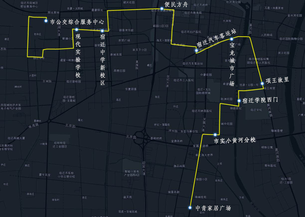 宿遷公交302路走向示意圖